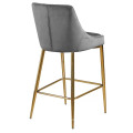 luxury high chair bar stool gold velvet Modern with back